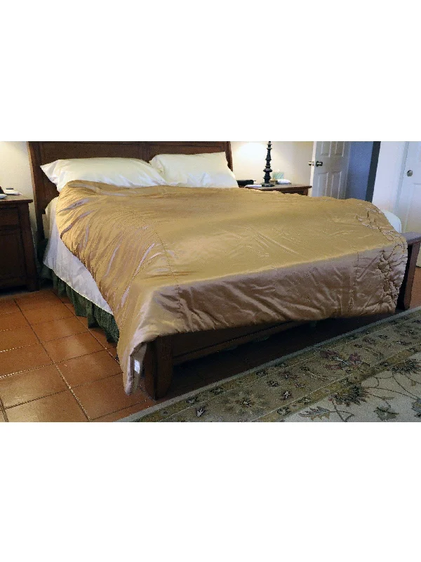 Microfiber - filled comforters that are lightweight and easy to care forMicrofiber - filled comforters that are lightweight and easy to care forCustom Made Factory Sample Comforter of Gold Lingerie Satin, Queen Size Microfiber - filled comforters that are lightweight and easy to care forMicrofiber - filled comforters that are lightweight and easy to care forCustom Made Factory Sample Comforter of Gold Lingerie Satin, Queen Size