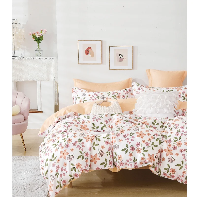 King - size comforters to fit large king - sized beds perfectlySynthetic - filled comforters like polyester for affordability and hypoallergenic propertiesBlooming Glowed Pink Yellow Floral 100% Cotton Reversible Comforter Set King - size comforters to fit large king - sized beds perfectlySynthetic - filled comforters like polyester for affordability and hypoallergenic propertiesBlooming Glowed Pink Yellow Floral 100% Cotton Reversible Comforter Set