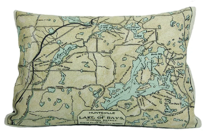 Kids Pillows with Fun DesignsTravel Pillows for Long JourneysLake of Bays Vintage Map Pillow Kids Pillows with Fun DesignsTravel Pillows for Long JourneysLake of Bays Vintage Map Pillow