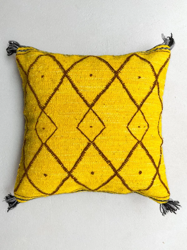 Square Pillows for Modern Home DecorCooling Pillows for Hot SleepersAnzal's Flatweave x Zanafi Pillow - Yellow/Brown Square Pillows for Modern Home DecorCooling Pillows for Hot SleepersAnzal's Flatweave x Zanafi Pillow - Yellow/Brown