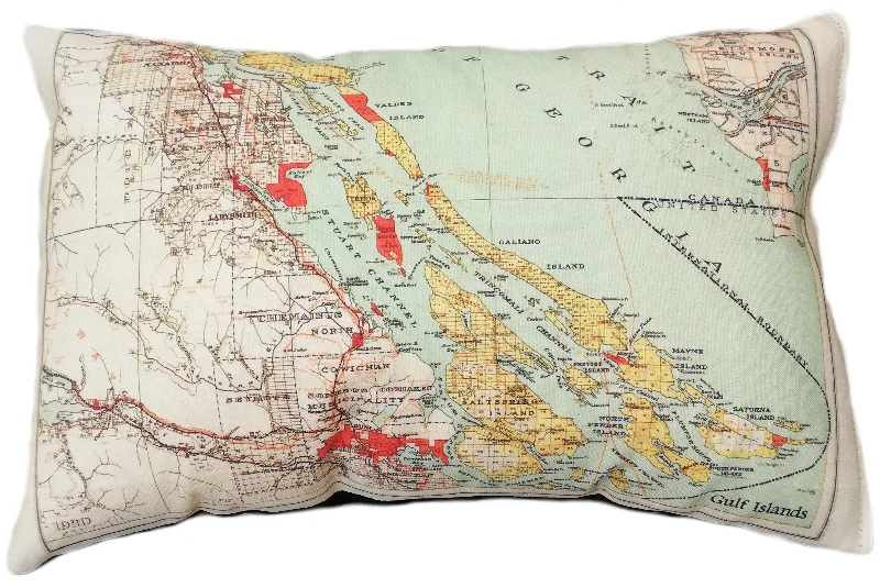 Silk Pillows for Smooth Skin and HairSilk Pillows for Smooth Skin and HairGulf Islands/Saltspring Island Vintage Map Pillow Silk Pillows for Smooth Skin and HairSilk Pillows for Smooth Skin and HairGulf Islands/Saltspring Island Vintage Map Pillow
