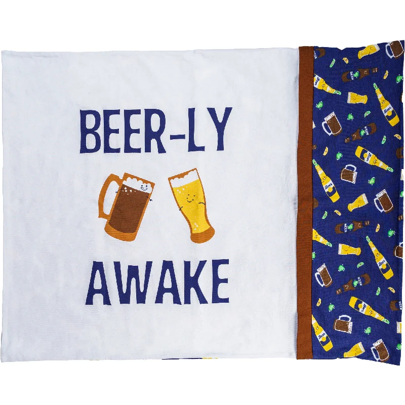 Down Alternative Pillows for Ethical ChoicesCotton Pillows for Natural ComfortBeer-ly Awake 20" x 26" Pillowcase Down Alternative Pillows for Ethical ChoicesCotton Pillows for Natural ComfortBeer-ly Awake 20" x 26" Pillowcase