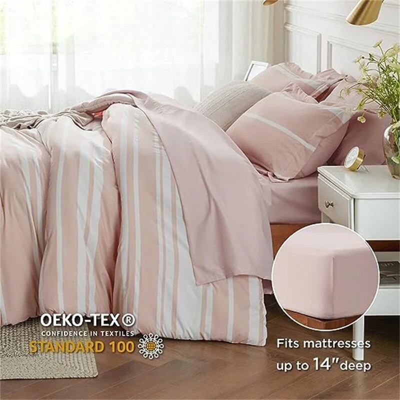 Wool - filled comforters with natural moisture - wicking and temperature - regulating featuresKing - size comforters to fit large king - sized beds perfectlyStriped Bedding Comforter Sets