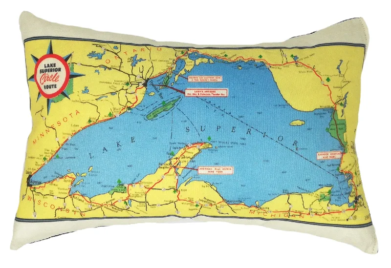 Velvet Pillows for a Touch of EleganceRound Pillows for Boho-Style InteriorsLake Superior Vintage Map Pillow Velvet Pillows for a Touch of EleganceRound Pillows for Boho-Style InteriorsLake Superior Vintage Map Pillow