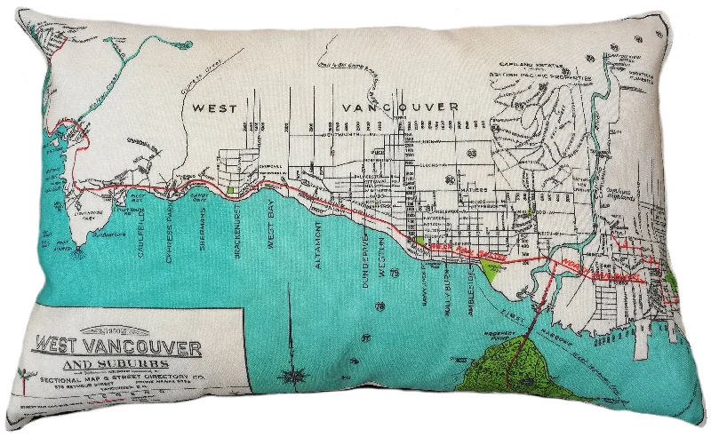 Cotton Pillows for Natural ComfortCotton Pillows for Natural ComfortWest Vancouver Vintage Map Pillow Cotton Pillows for Natural ComfortCotton Pillows for Natural ComfortWest Vancouver Vintage Map Pillow
