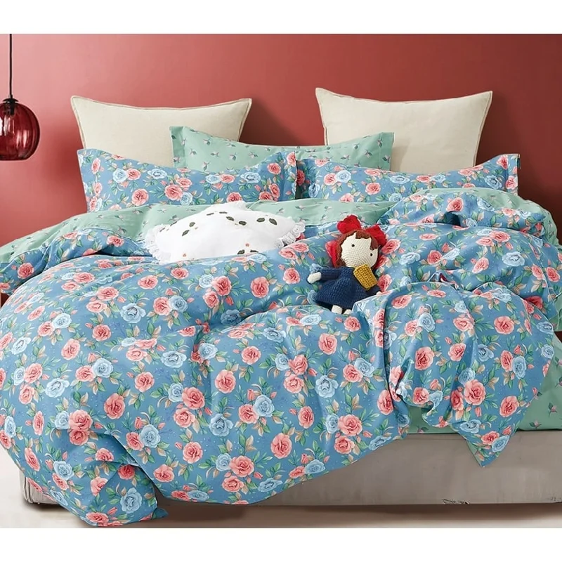 King - size comforters to fit large king - sized beds perfectlyQueen - size comforters for standard queen - sized mattressesBlue Donau 100% Cotton Reversible Comforter Set King - size comforters to fit large king - sized beds perfectlyQueen - size comforters for standard queen - sized mattressesBlue Donau 100% Cotton Reversible Comforter Set
