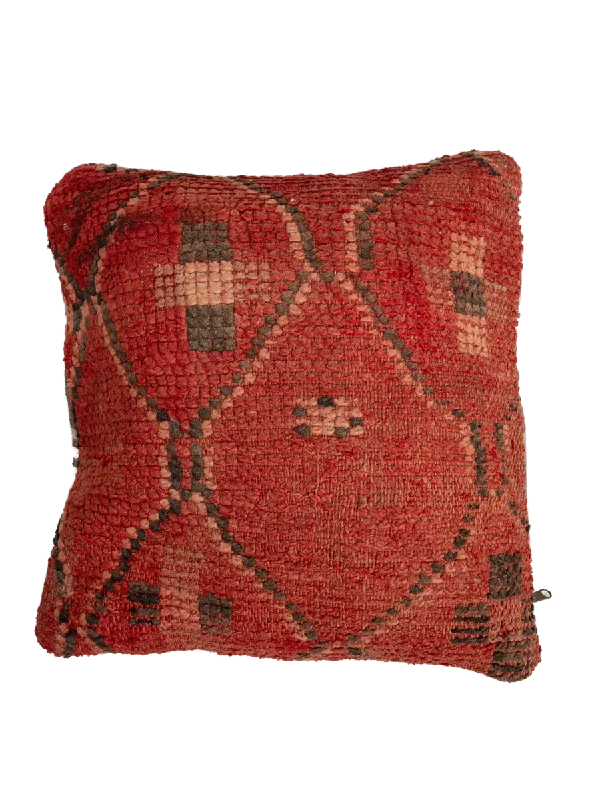 Round Pillows for Boho-Style InteriorsPlush Pillows for a Cozy BedVintage Rhamna Pillow - Fiery Red