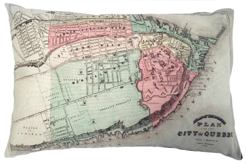 Silk Pillows for Smooth Skin and HairCotton Pillows for Natural ComfortQuebec City Vintage Map Pillow Silk Pillows for Smooth Skin and HairCotton Pillows for Natural ComfortQuebec City Vintage Map Pillow