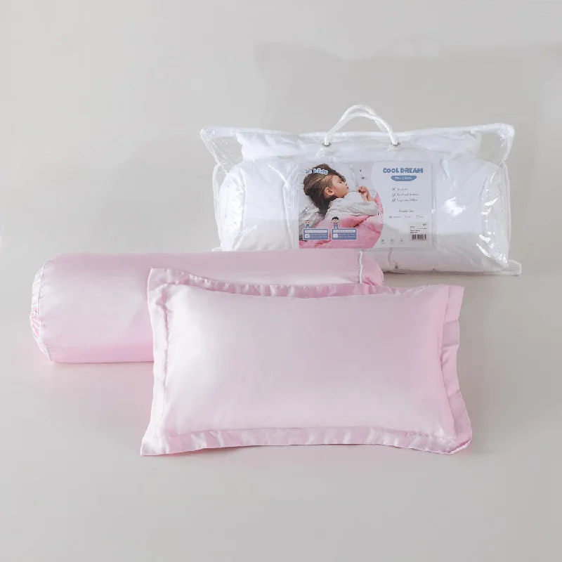 Plush Pillows for a Cozy BedCotton Pillows for Natural ComfortIE Kids Cool Dream Tencel Pillow (26x42cm )& Bolster (16x50cm) - Pink Plush Pillows for a Cozy BedCotton Pillows for Natural ComfortIE Kids Cool Dream Tencel Pillow (26x42cm )& Bolster (16x50cm) - Pink
