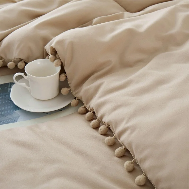Cotton - filled comforters for a breathable and natural sleep experienceGoose down comforters known for their superior quality and insulationBoho Bedding Set with Pom Poms Cotton - filled comforters for a breathable and natural sleep experienceGoose down comforters known for their superior quality and insulationBoho Bedding Set with Pom Poms