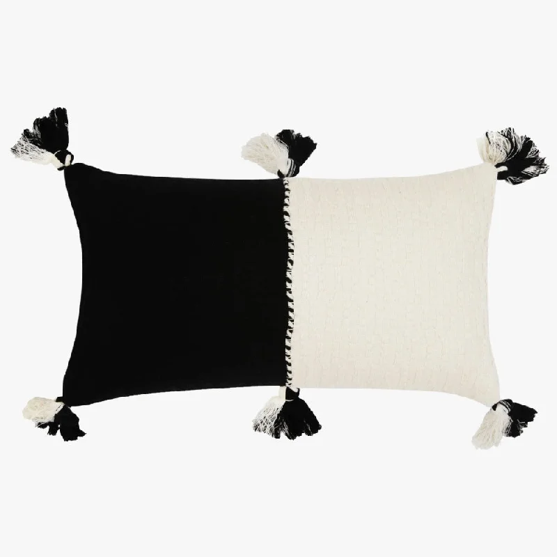 Soft and Fluffy Pillows for Bedroom ComfortRound Pillows for Boho-Style InteriorsAntigua Black Colorblock Lumbar Pillow Soft and Fluffy Pillows for Bedroom ComfortRound Pillows for Boho-Style InteriorsAntigua Black Colorblock Lumbar Pillow
