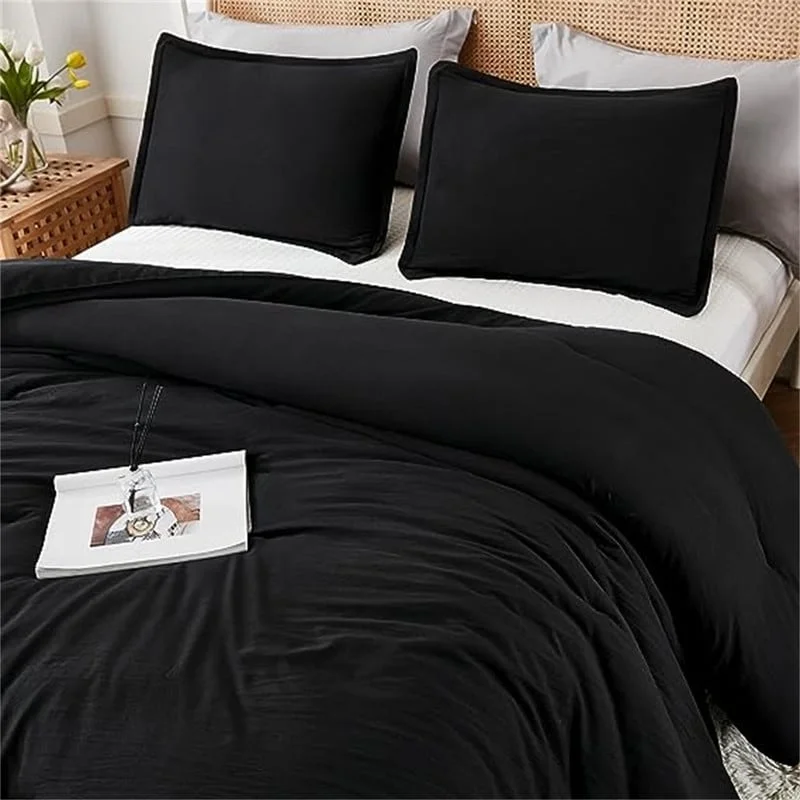 Wool - filled comforters with natural moisture - wicking and temperature - regulating featuresDown - filled comforters for supreme warmth and lightnessSolid Bedding Set Wool - filled comforters with natural moisture - wicking and temperature - regulating featuresDown - filled comforters for supreme warmth and lightnessSolid Bedding Set