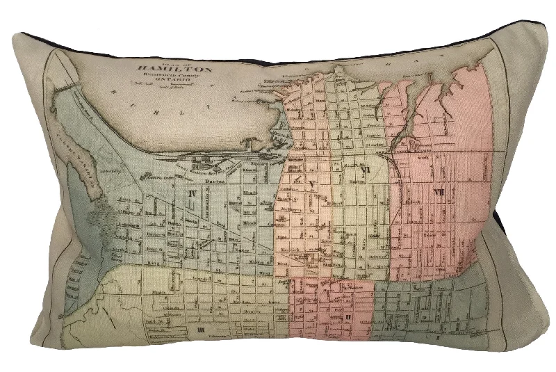 Square Pillows for Modern Home DecorBolster Pillows for Sofa DecorationCity of Hamilton Vintage Map Pillow Square Pillows for Modern Home DecorBolster Pillows for Sofa DecorationCity of Hamilton Vintage Map Pillow