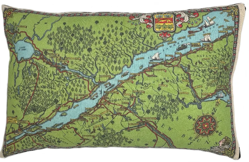 Kids Pillows with Fun DesignsKids Pillows with Fun DesignsGaspe Vintage Map Pillow