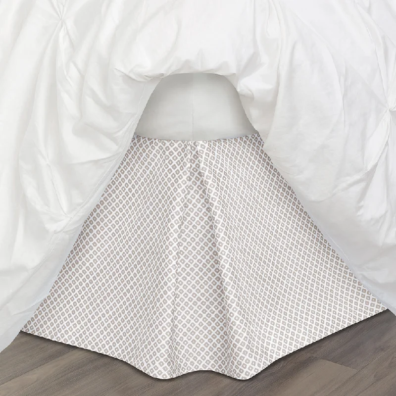 Bed skirts with a soft fleece lining for added comfortTaupe Diamonds Bed Skirt