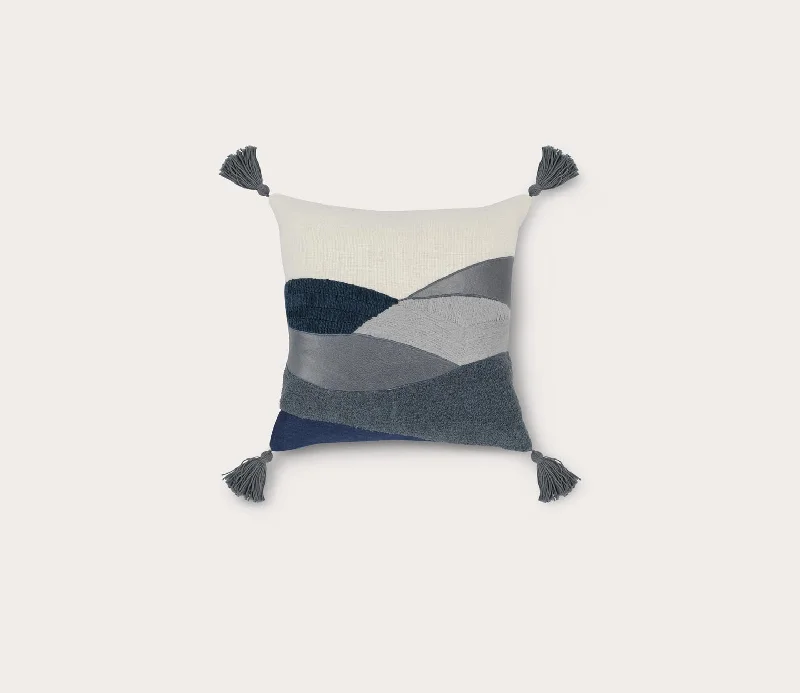 Soft and Fluffy Pillows for Bedroom ComfortVilla by Classic Home Carve Sea Fog Blue Ivory Throw Pillow