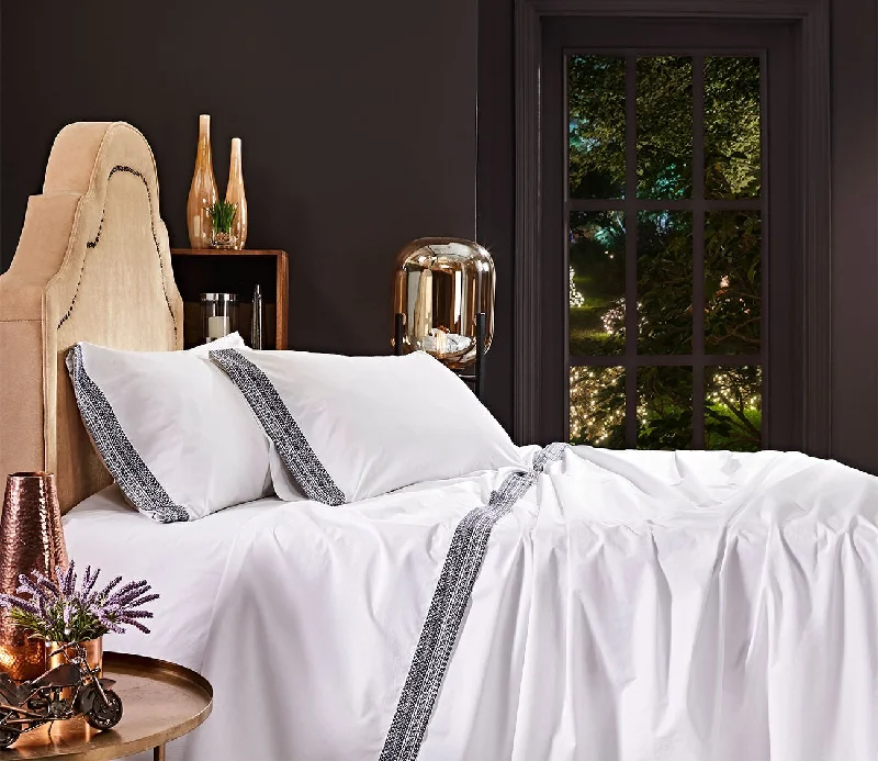 Cotton Pillows for Natural ComfortCM Home Olivia Embroidered Cotton Percale Sheet Set