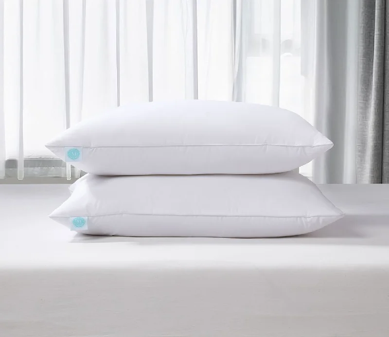 Adjustable Pillows for Customized ComfortMartha Stewart Cotton Tencel Blend Medium Firm Feather and Down Pillow 2-Pack