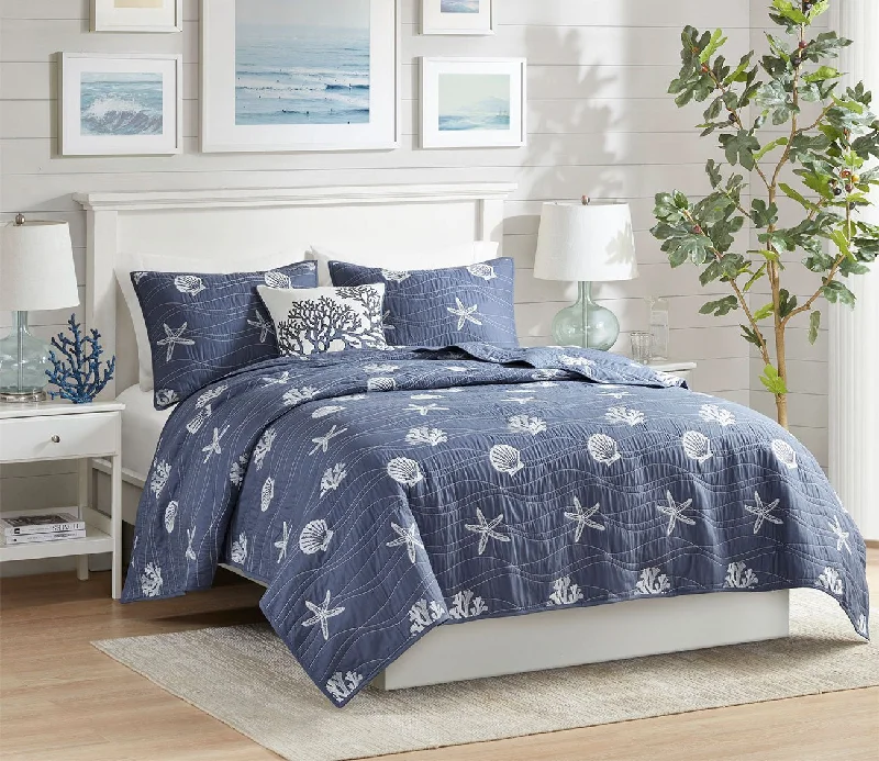 Firm Pillows for Side SleepersHarbor House Seaside Embroidered Cotton 4-Piece Coverlet Set
