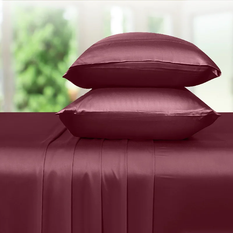Queen - Size Sheet Sets with a European Pillowcase SetSheet Set - Bamboo Rayon Sateen - Silky Comfort Queen - Size Sheet Sets with a European Pillowcase SetSheet Set - Bamboo Rayon Sateen - Silky Comfort