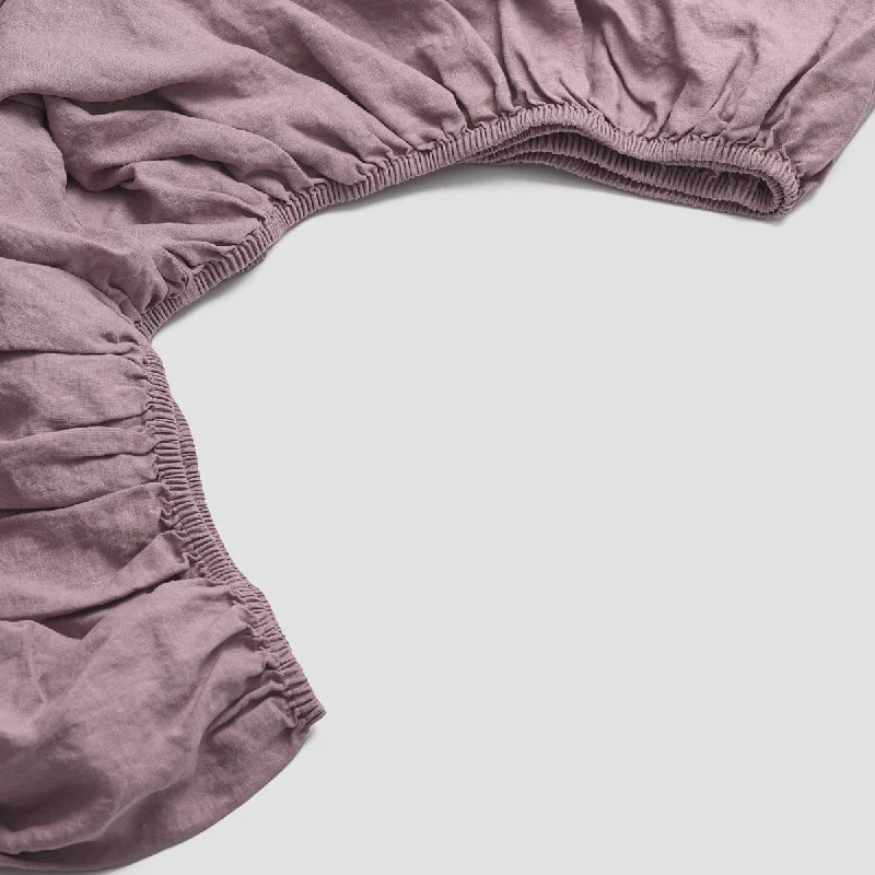 Organic Flannel Sheets for a Natural and Warm SleepElderberry 100% Linen Fitted Sheet