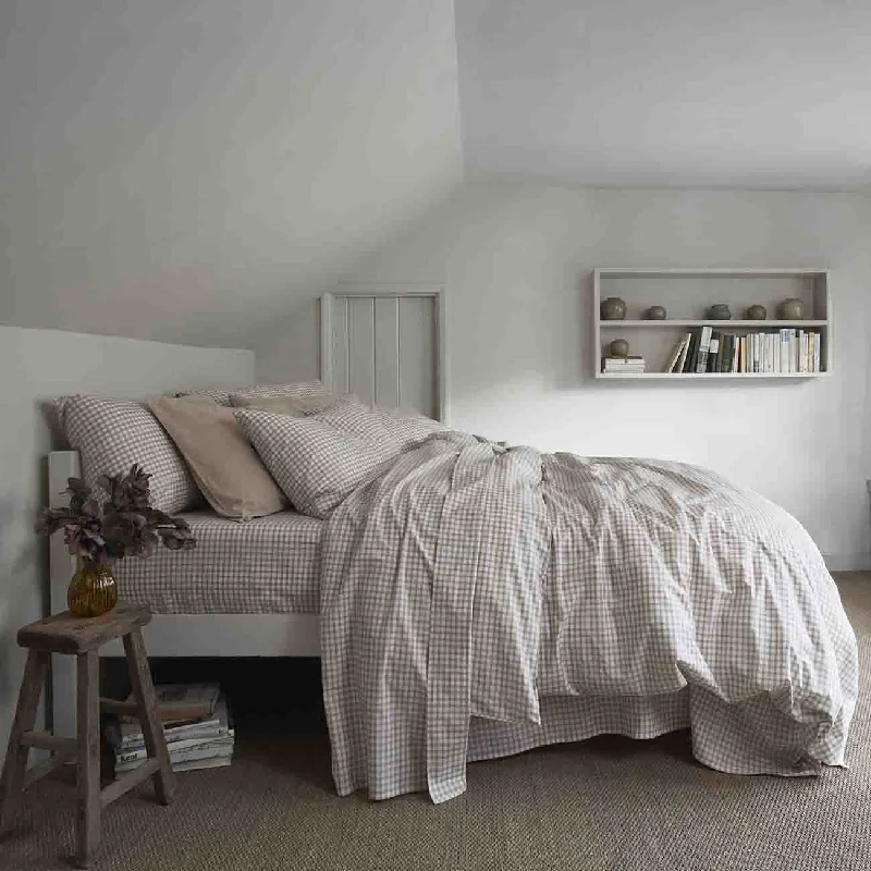 Budget - friendly duvet covers for first - time homebuyers or studentsCafe au Lait Small Gingham Cotton Duvet Cover Budget - friendly duvet covers for first - time homebuyers or studentsCafe au Lait Small Gingham Cotton Duvet Cover