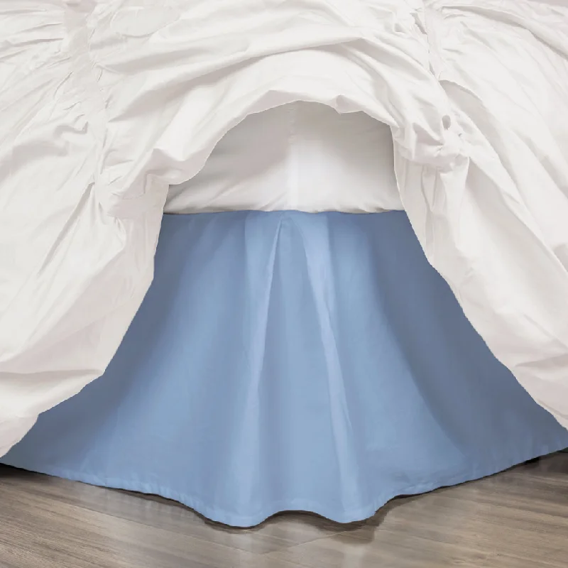 Bed skirts with a jacquard weave for a textured lookCornflower Blue Pleated Bed Skirt