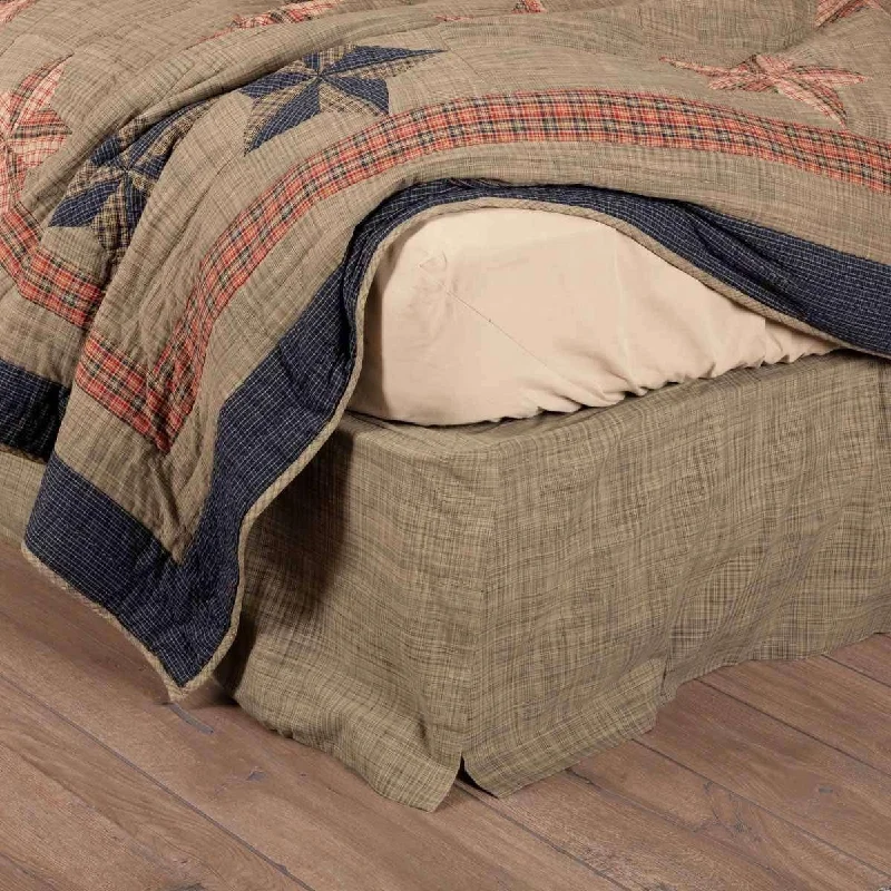 Bed skirts with a multi - colored patternVincent Bed Skirts VHC Brands