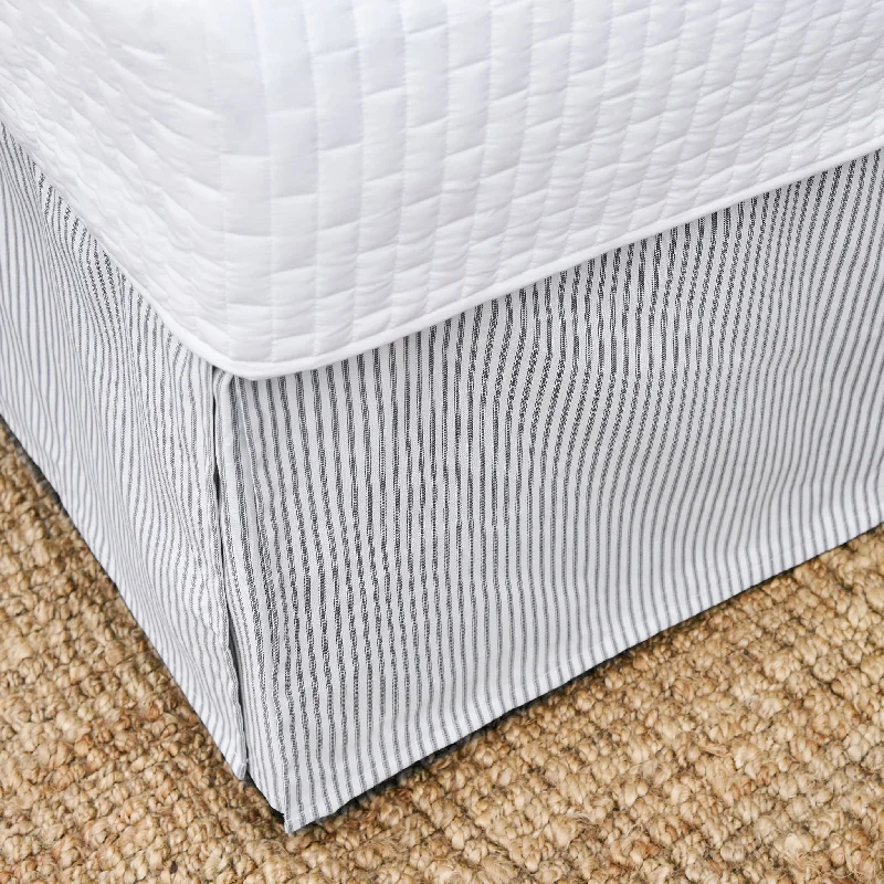 Bed skirts with a multi - colored patternGray Ticking Stripe Bedskirt | Twin, Full, Queen, King, Cal King, Extra Long Twin Bed skirts with a multi - colored patternGray Ticking Stripe Bedskirt | Twin, Full, Queen, King, Cal King, Extra Long Twin