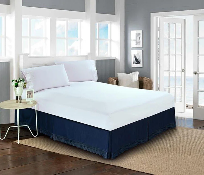 Bed skirts with a bohemian - inspired patternElegant Comfort Lace Fringe Bed Skirt - 15 inch Drop - Elevate your Bed Bed skirts with a bohemian - inspired patternElegant Comfort Lace Fringe Bed Skirt - 15 inch Drop - Elevate your Bed
