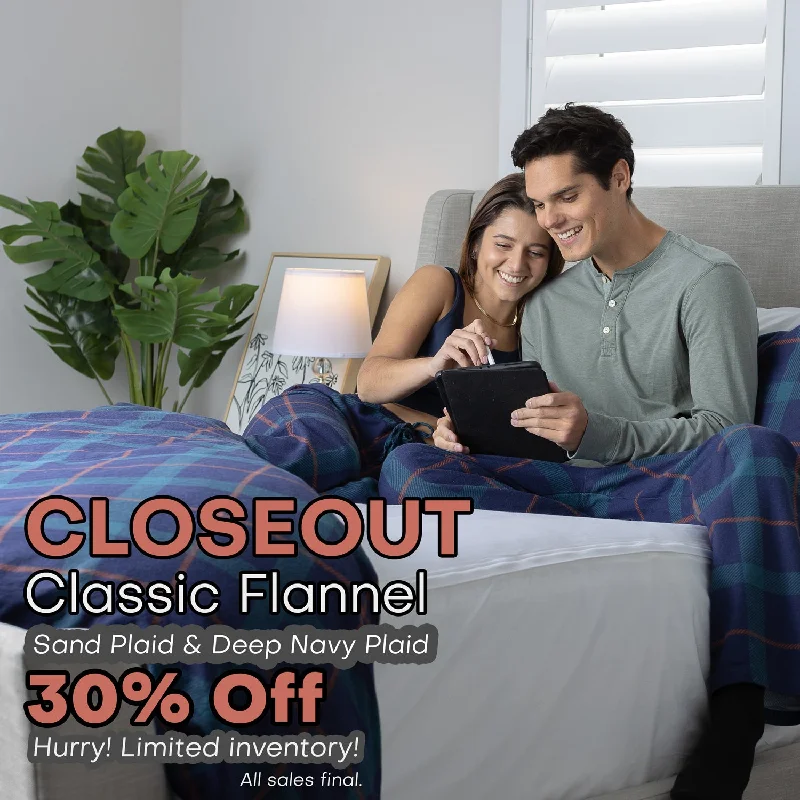 Moisture - Wicking Cotton Sheets for a Dry and Comfortable SleepClassic Flannel Closeout - 30% Off! Moisture - Wicking Cotton Sheets for a Dry and Comfortable SleepClassic Flannel Closeout - 30% Off!