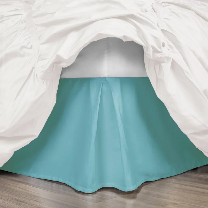 Bed skirts with a tropical print for a vacation - inspired feelThe Turquoise Pleated Bed Skirt Bed skirts with a tropical print for a vacation - inspired feelThe Turquoise Pleated Bed Skirt