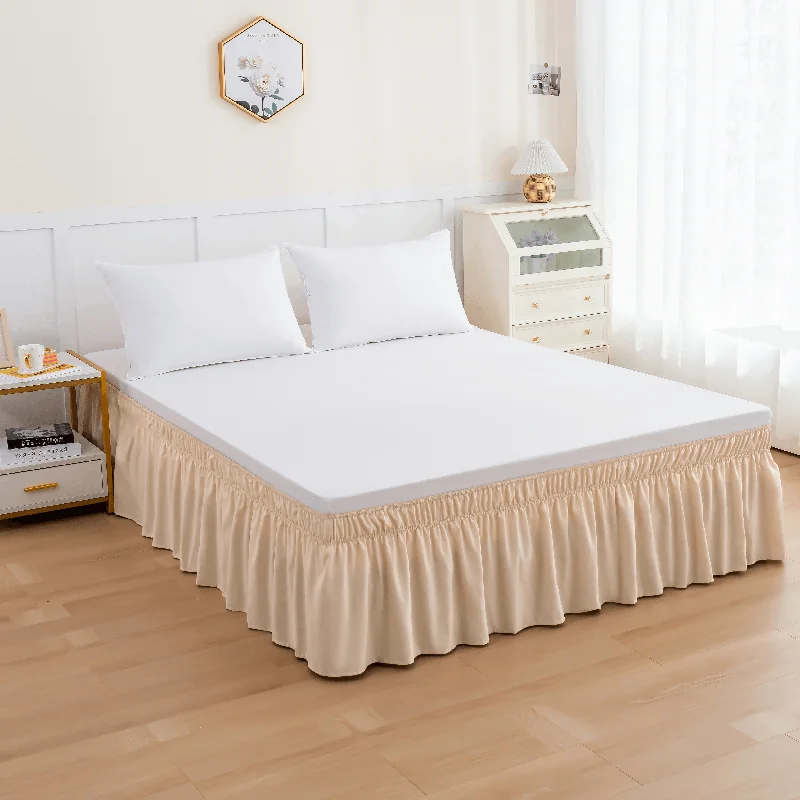 Checkered bed skirts for a classic patternElegant Comfort Ruffle Bed Skirt - Around Style Elastic Bed Wrap - 16 inch Drop Checkered bed skirts for a classic patternElegant Comfort Ruffle Bed Skirt - Around Style Elastic Bed Wrap - 16 inch Drop
