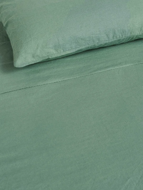 Polyester - Cotton Blend Sheets for Durability and Comfort100% Linen Flat Sheet in Green Fig Polyester - Cotton Blend Sheets for Durability and Comfort100% Linen Flat Sheet in Green Fig