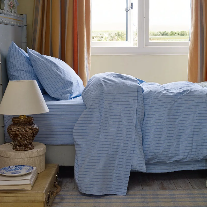 Rayon - Cotton Sheets for a Breathable and Soft BlendPale Blue Favourite Shirt Stripe Cotton Flat Sheet Rayon - Cotton Sheets for a Breathable and Soft BlendPale Blue Favourite Shirt Stripe Cotton Flat Sheet