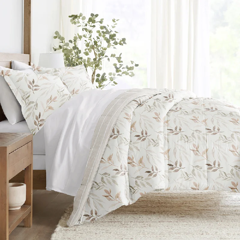 Duck down comforters with a softer feel and good warmth retentionFoliage Stripe Reversible Down-Alternative Comforter Set Duck down comforters with a softer feel and good warmth retentionFoliage Stripe Reversible Down-Alternative Comforter Set