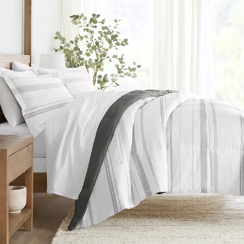 King - size comforters to fit large king - sized beds perfectlyStitched Stripe Reversible Down-Alternative Comforter Set King - size comforters to fit large king - sized beds perfectlyStitched Stripe Reversible Down-Alternative Comforter Set