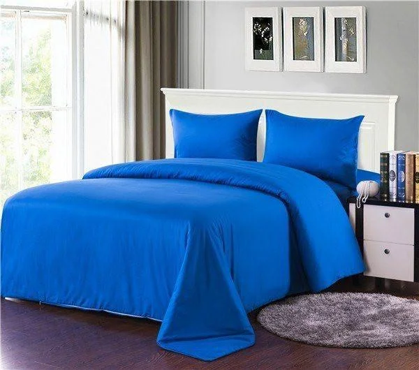 Geometric - patterned duvet covers for a modern and stylish lookTache 2-3 Piece 100% Cotton Deep Solid Blue Duvet Cover Set Geometric - patterned duvet covers for a modern and stylish lookTache 2-3 Piece 100% Cotton Deep Solid Blue Duvet Cover Set