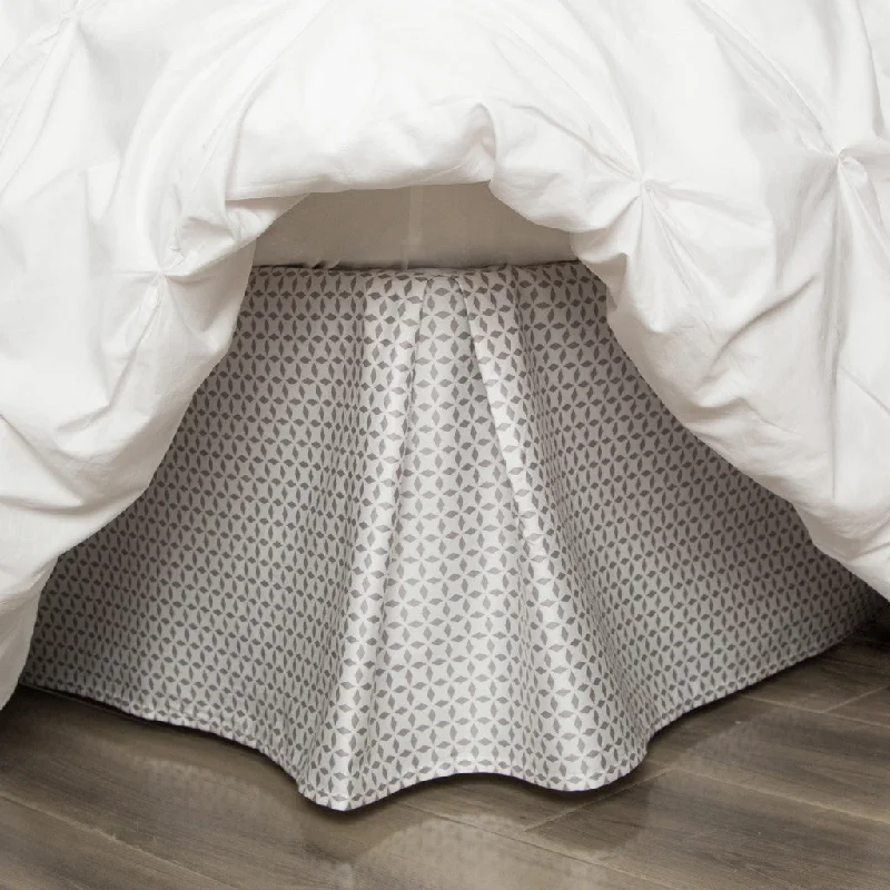 Bed skirts in pastel shades for a delicate lookThe Grey Morning Glory Patterned Bed Skirt
