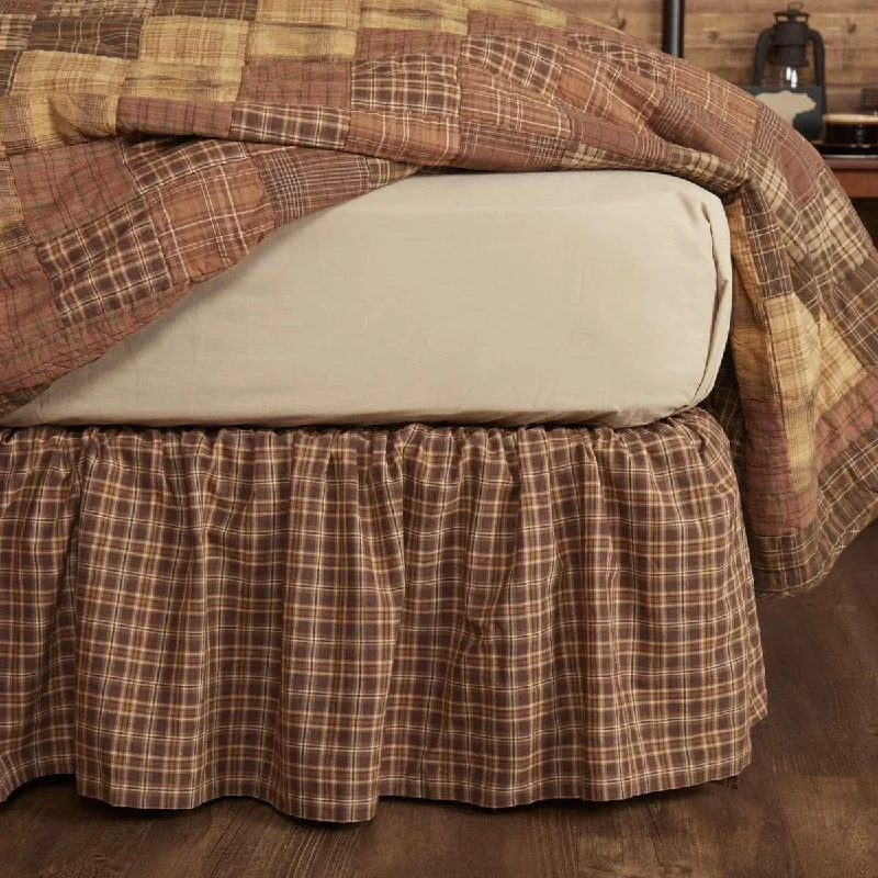 Bed skirts with a bohemian - inspired patternPrescott Bed Skirts Dark Brown, Light Tan, Creme VHC Brands Bed skirts with a bohemian - inspired patternPrescott Bed Skirts Dark Brown, Light Tan, Creme VHC Brands