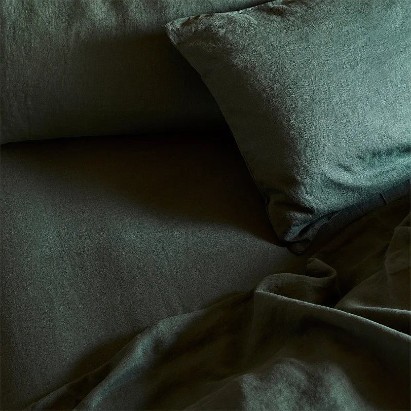 Moisture - Wicking Cotton Sheets for a Dry and Comfortable SleepFern Green Linen Blend Fitted Sheet Moisture - Wicking Cotton Sheets for a Dry and Comfortable SleepFern Green Linen Blend Fitted Sheet