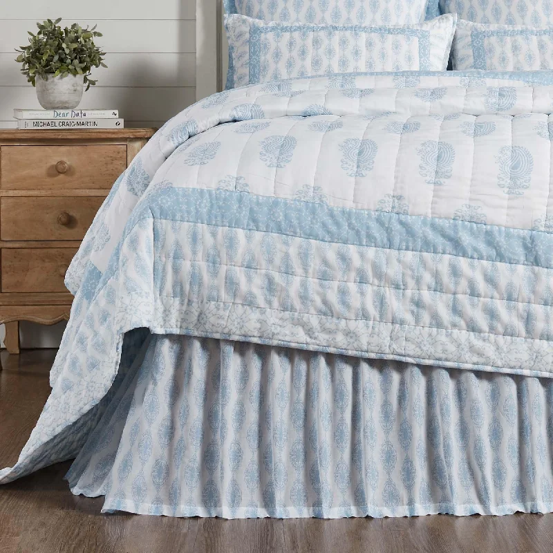 Velvet bed skirts for a luxurious and elegant appearanceAvani Blue Queen Bed Skirt 60x80x16 VHC Brands Velvet bed skirts for a luxurious and elegant appearanceAvani Blue Queen Bed Skirt 60x80x16 VHC Brands