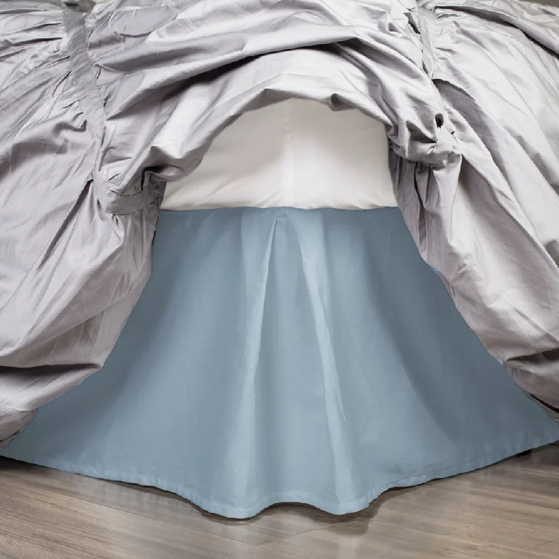 Bed skirts with a damask pattern for an elegant lookThe French Blue Pleated Bed Skirt