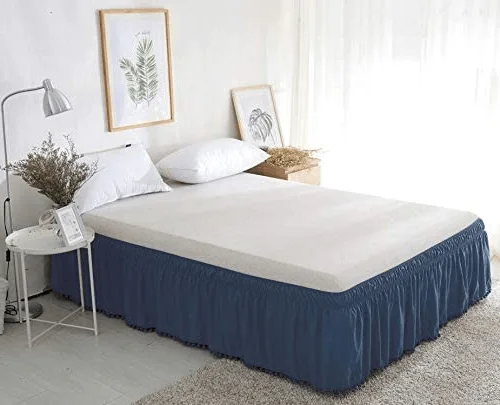 Bed skirts with a vintage - inspired patternElegant Comfort Top-Knot Tassel Pompom Fringe Ruffle Bed Skirt - Around Style Elastic Bed Wrap - 16 inch Drop Bed skirts with a vintage - inspired patternElegant Comfort Top-Knot Tassel Pompom Fringe Ruffle Bed Skirt - Around Style Elastic Bed Wrap - 16 inch Drop