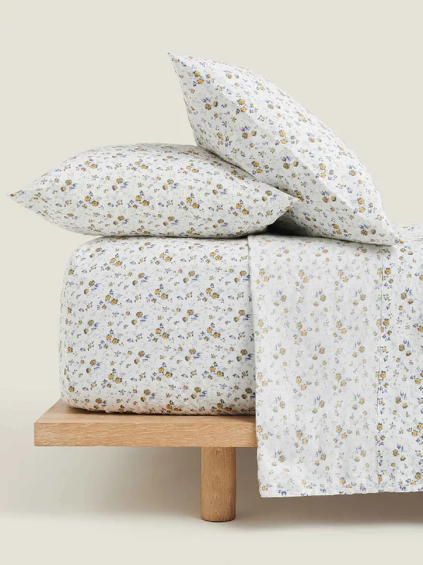 Fitted Sheets with Reinforced Corners for Long - Lasting Use100% Linen Fitted Sheet in Summer Floral Fitted Sheets with Reinforced Corners for Long - Lasting Use100% Linen Fitted Sheet in Summer Floral