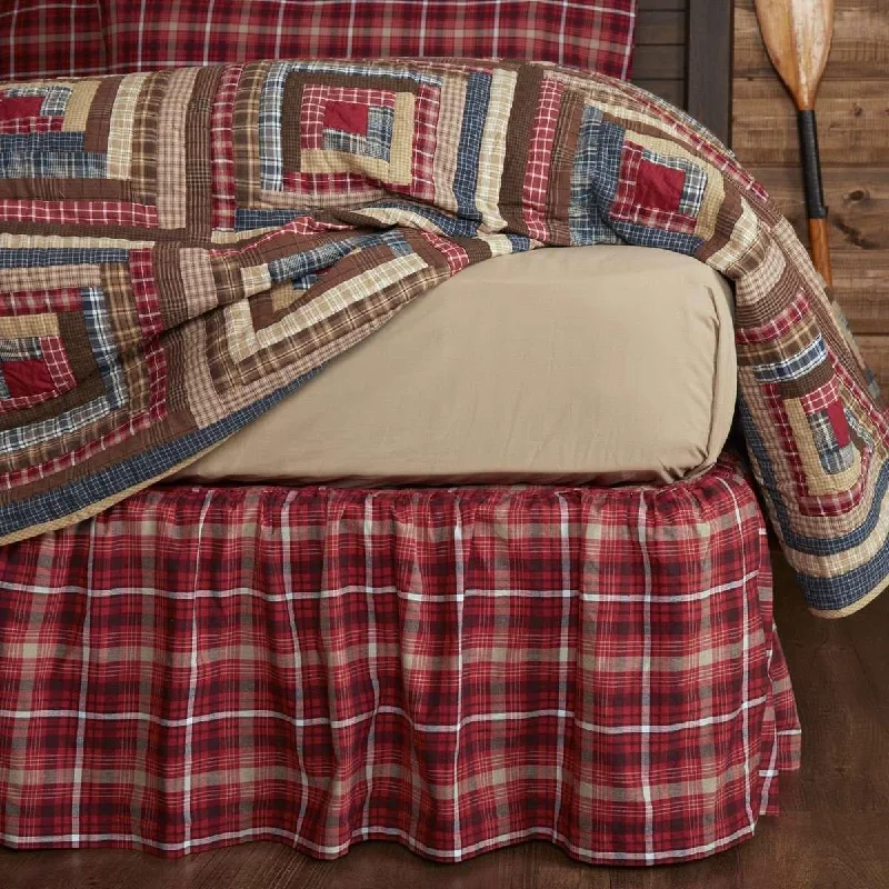Bed skirts with a multi - colored patternBraxton Bed Skirts VHC Brands