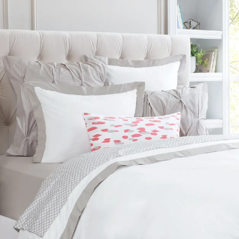 Twin - size duvet covers ideal for single beds in kids' rooms or dormitoriesDove Grey Linden Border Duvet Cover Twin - size duvet covers ideal for single beds in kids' rooms or dormitoriesDove Grey Linden Border Duvet Cover