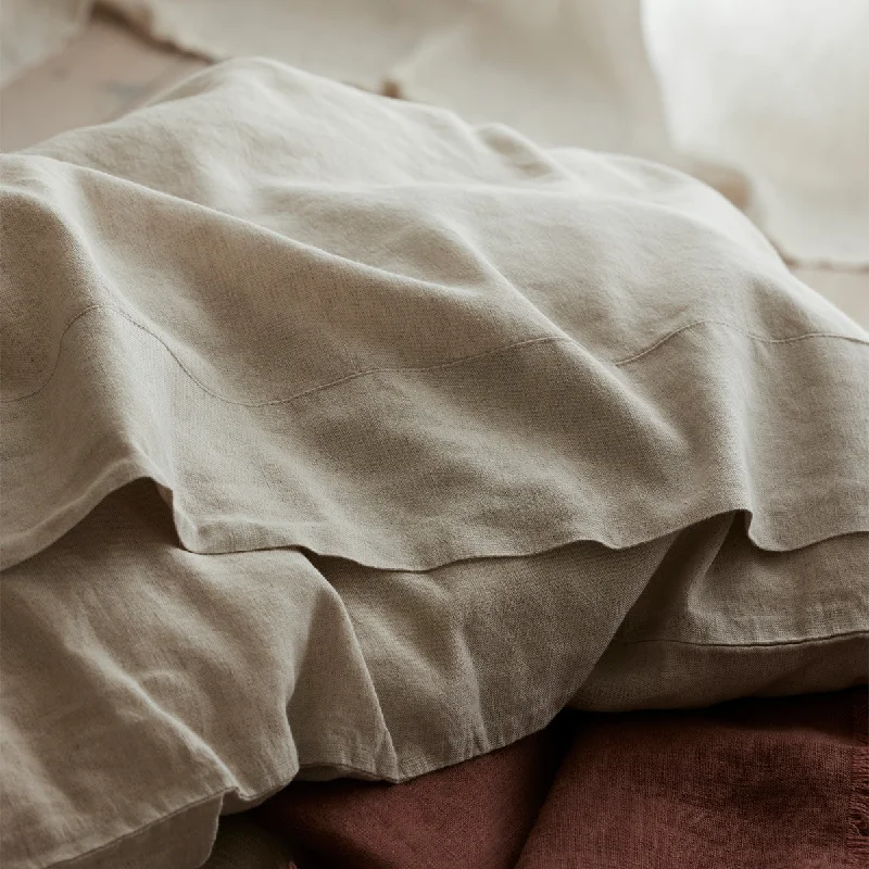 Quilted Cotton Sheets for a Warm and Inviting BedOatmeal Linen Blend Flat Sheet
