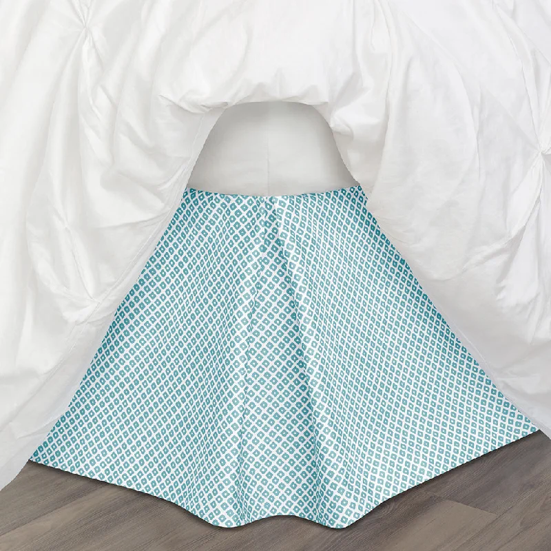 Velvet bed skirts for a luxurious and elegant appearanceTurquoise Diamonds Bed Skirt