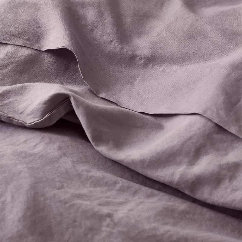 Anti - Pill Microfiber Sheets for a Smooth AppearanceElderberry Linen Blend Flat Sheet